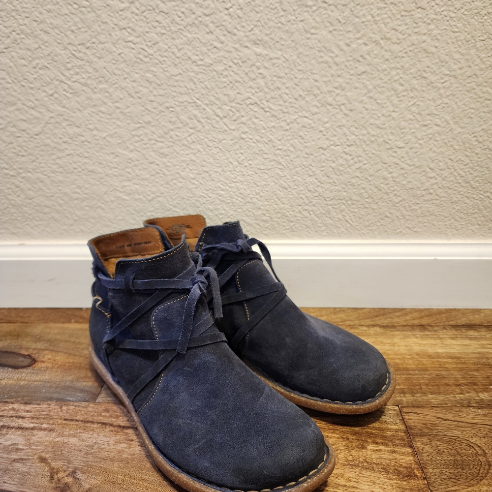 Born Blue Suede Ankle Boots